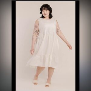 Tradlands Birdie Sleeveless Tiered Midi Dress in Birch